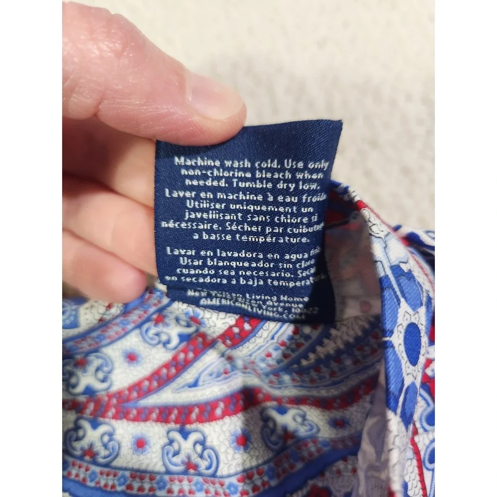 American Living Ralph Lauren Bay Harbour 2 Pillow Shams King Paisley‎ Patriotic